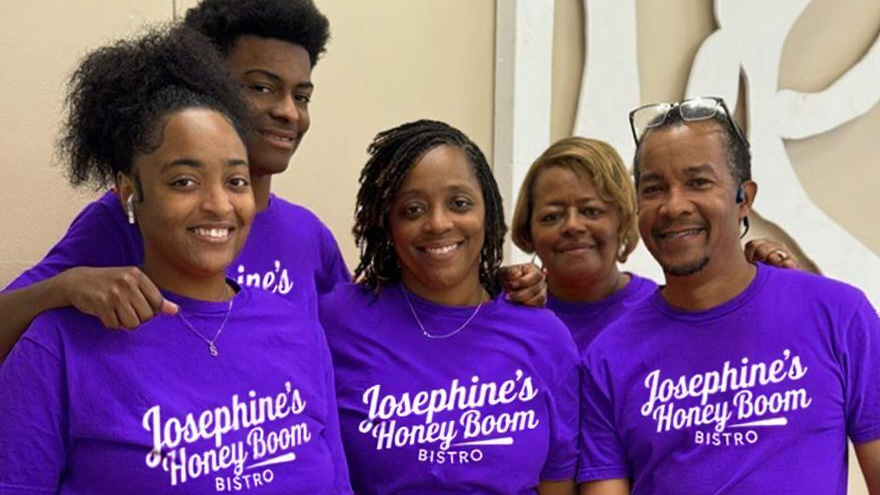 family business purple with logo landscape